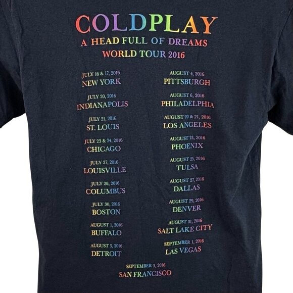 Coldplay Head Full Of Dreams 2016 World Tour T Navy Men’s S Unisex Women’s L - Picture 5 of 11